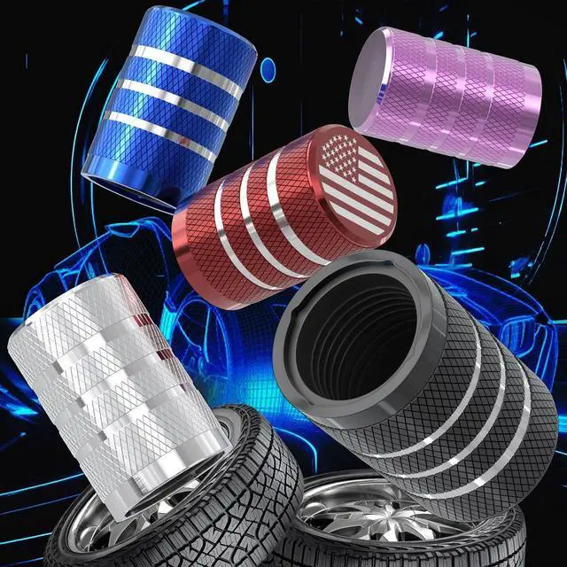 Alt view image 5 of 7 - 12Pcs Car Tire Valve Stem Caps, Tire Air Cap for Car Accessories | Universal Stem Covers, Plastic Liner Corrosion Resistant Car Wheel Tires Pressure Cap for Cars Motorcycles Suvs Trucks
