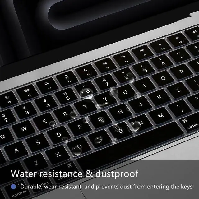 Alt view image 4 of 7 - Silicone Keyboard Cover Skin for 2026-2021 MacBook Pro 14" 16 inches M5 M4 M3 M2 M1 A3426 A3427 A3428 A3429 A3434 A3112 A3185 A3401 US/ANSI Layout Protector Accessories(Black)