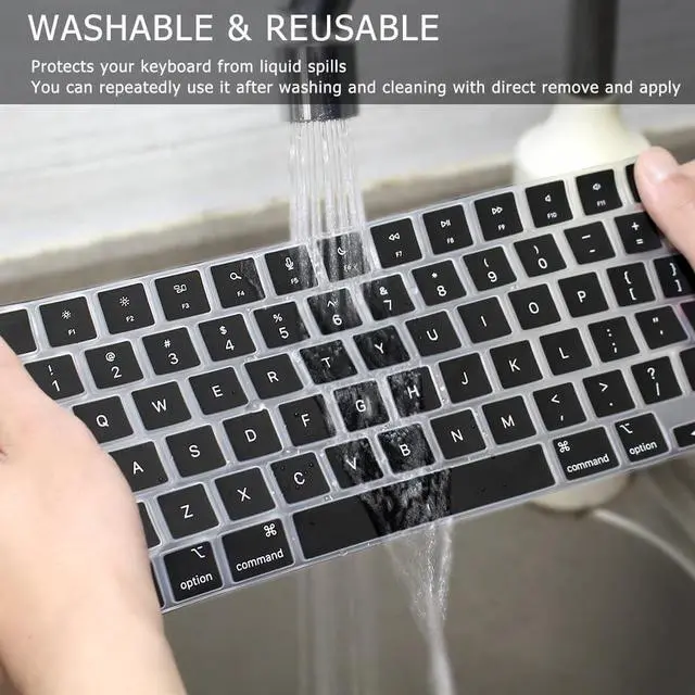 Alt view image 6 of 7 - Silicone Keyboard Cover Skin for 2026-2021 MacBook Pro 14" 16 inches M5 M4 M3 M2 M1 A3426 A3427 A3428 A3429 A3434 A3112 A3185 A3401 US/ANSI Layout Protector Accessories(Black)