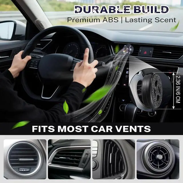 Alt view image 5 of 7 - 1 Pack Car Scent Holder Compatible with Bath & Body Works Refills | Car Fragrance Holder, Air Freshener Vent or Visor Clip, Refillable Diffuser, Easy-Open, Refills Not Included, Diamond Black
