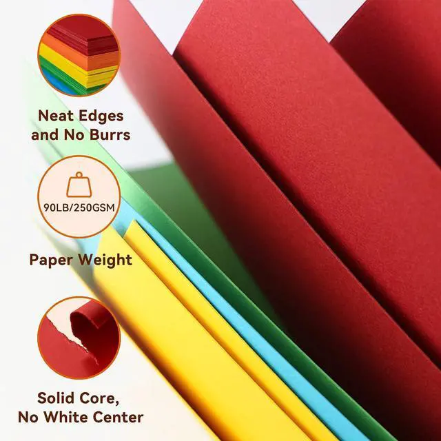Alt view image 2 of 6 - 11x17 Large Cardstock A3 Color Paper Colored Card Stock 15 Sheets Multi-Color Poster Paper Sheets 15 Colors 80lb Thick Printer Paper Display Board for Art and Crafts, Exhibits
