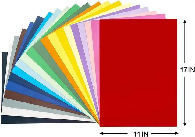 Alt view image 3 of 6 - 11x17 Large Cardstock A3 Color Paper Colored Card Stock 15 Sheets Multi-Color Poster Paper Sheets 15 Colors 80lb Thick Printer Paper Display Board for Art and Crafts, Exhibits