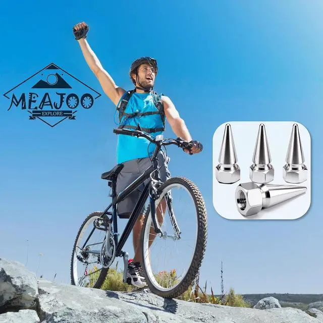 Alt view image 4 of 7 - 4PCS Spiked Shape Tire Valve Stem Caps, Aluminum Car Air Stem Cap, Universal Dustproof Tire Valve Stem Covers for Cars, SUV, Trucks, Bikes, Motorcycles, Bicycles(Silver)
