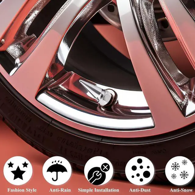 Alt view image 5 of 7 - 4PCS Spiked Shape Tire Valve Stem Caps, Aluminum Car Air Stem Cap, Universal Dustproof Tire Valve Stem Covers for Cars, SUV, Trucks, Bikes, Motorcycles, Bicycles(Silver)