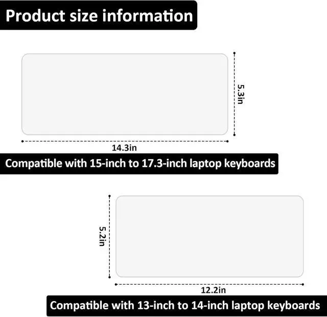 Alt view image 2 of 7 - Universal Keyboard Cover Protector Skin for 13", 14", 15.6" Laptop Notebook Waterproof Dustproof Clear Ultra Thin Silicone Keyboard Covers for 15"-17.3"