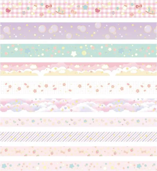Alt view image 4 of 7 - Creative Washi Tape Set 10 Rolls Gold Foil Print Decorative Masking Tapes for Arts, DIY Crafts, Journals, Planners, Scrapbook, Wrapping (Cute Sweety)