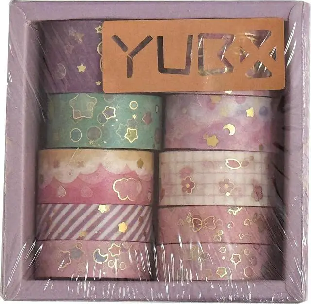 Alt view image 7 of 7 - Creative Washi Tape Set 10 Rolls Gold Foil Print Decorative Masking Tapes for Arts, DIY Crafts, Journals, Planners, Scrapbook, Wrapping (Cute Sweety)