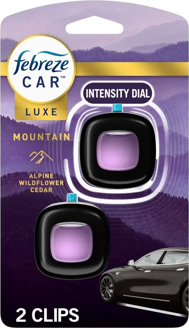 Main image of Febreze Car Mountain Scent Air Freshener Vent Clip, .07 oz, 2 Count