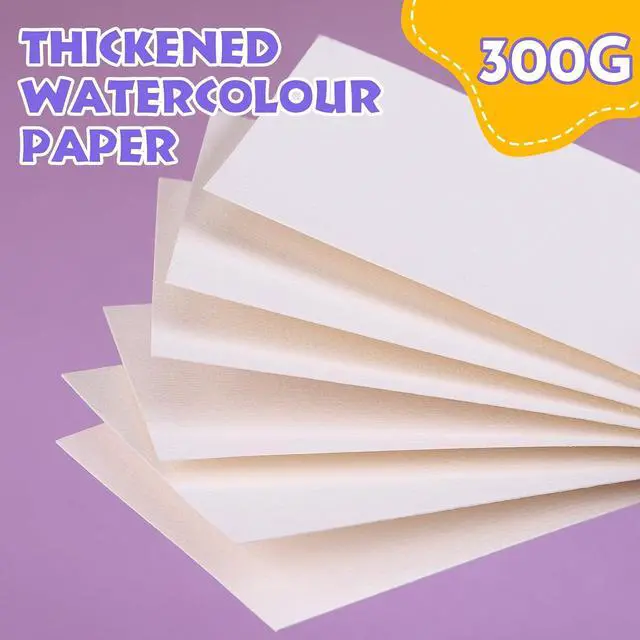 Alt view image 4 of 7 - AROIC 50 Sheets Watercolor Paper Bulk,6 Sizes 9"x12",8"x10",8"x8" (300 GSM) | White Water Color Paper for Kids, Adults, Artists, Painting & Craft Paper, Watercolor Paper, Drawing Supplies
