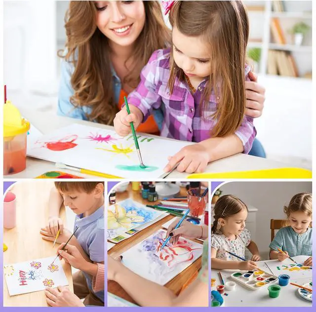 Alt view image 6 of 7 - AROIC 50 Sheets Watercolor Paper Bulk,6 Sizes 9"x12",8"x10",8"x8" (300 GSM) | White Water Color Paper for Kids, Adults, Artists, Painting & Craft Paper, Watercolor Paper, Drawing Supplies