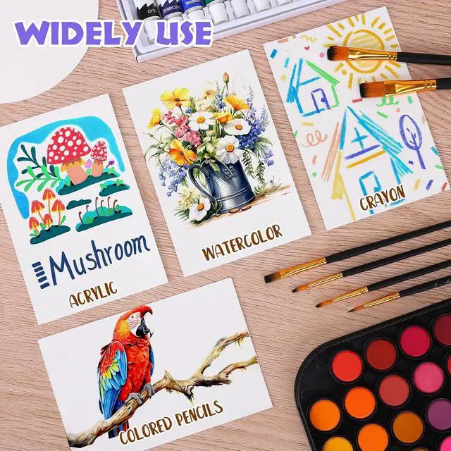 Alt view image 5 of 7 - AROIC 50 Sheets Watercolor Paper Bulk,6 Sizes 9"x12",8"x10",8"x8" (300 GSM) | White Water Color Paper for Kids, Adults, Artists, Painting & Craft Paper, Watercolor Paper, Drawing Supplies