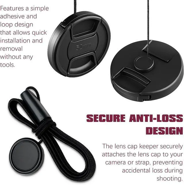 Alt view image 4 of 6 - 10-Pack Camera Lens Cap Keepers Universal Lens Cap Leash Tether Holders for Canon, Nikon, Sony, Sigma & Tamron DSLR/Mirrorless Lenses