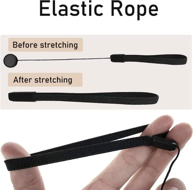 Alt view image 4 of 5 - Lens Cap Keeper Cords, Elastic Anti-Loss Lens Cap Tethers for DSLR Cameras | Stretchable cords keep lens caps securely attached to cameras. Compatible with most DSLR and mirrorless lenses.