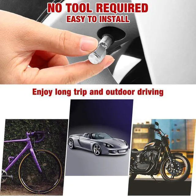 Alt view image 6 of 6 - Frienda 20 Pcs Brass Tire Valve Stem Caps, Hexagon Dustproof Covers, Silver | Fits Motorcycle Bike Bicycle, Rubber O-Ring Seal, Hex Shape, Chrome Valve Caps, Dust Cover