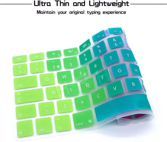 Alt view image 5 of 7 - HRH Spanish EU Keyboard Cover for MacBook Air Pro 13 15 17 2015,Rainbow | Compatible with A1369 A1466 A1278 A1286 A1425 A1502 A1398,Splash-proof,Dustproof,Waterproof,Ultra Thin,Keyboard Accessories
