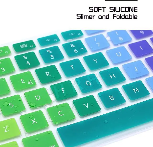 Alt view image 6 of 7 - HRH Spanish EU Keyboard Cover for MacBook Air Pro 13 15 17 2015,Rainbow | Compatible with A1369 A1466 A1278 A1286 A1425 A1502 A1398,Splash-proof,Dustproof,Waterproof,Ultra Thin,Keyboard Accessories