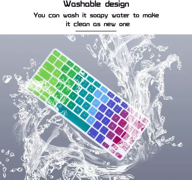 Alt view image 7 of 7 - HRH Spanish EU Keyboard Cover for MacBook Air Pro 13 15 17 2015,Rainbow | Compatible with A1369 A1466 A1278 A1286 A1425 A1502 A1398,Splash-proof,Dustproof,Waterproof,Ultra Thin,Keyboard Accessories