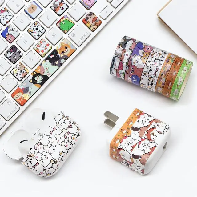 Alt view image 4 of 7 - WAPETASHI Cute Washi Tape Set - 24 Rolls Kawaii Animals Gold Foil Decorative Masking Tape for Journaling, Scrapbooking, Kids DIY Crafts, Aesthetic Supplies, Planners, Bullet Journal