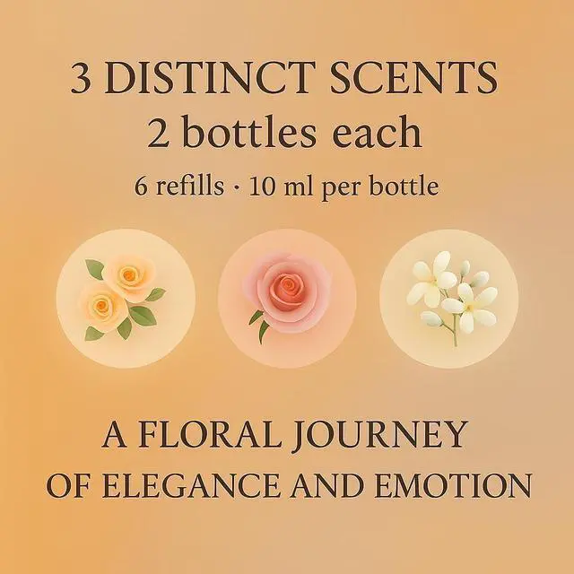 Alt view image 3 of 5 - Car Air Freshener Refill Liquid Set of 6 x 10 ML - Smart Car Air Freshener Refill - Car Fragrance Refill - Car Diffuser Refill (Romantic Scent Experience)