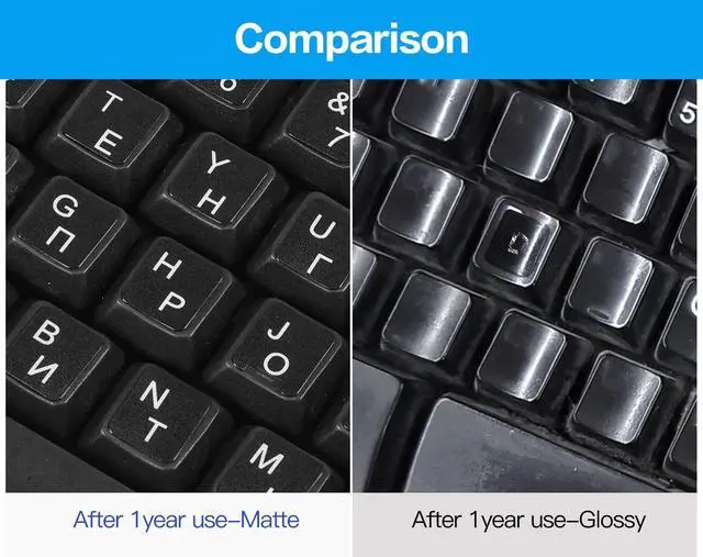 Alt view image 5 of 6 - 2PCS Ukrainian Keyboard Stickers for Computer Laptop Notebook Desktop | Ukraine Keyboard Letters Replacement Sticker with White Letter/Black Background, Cyrillic Russian Belarus Keyboard Stickers