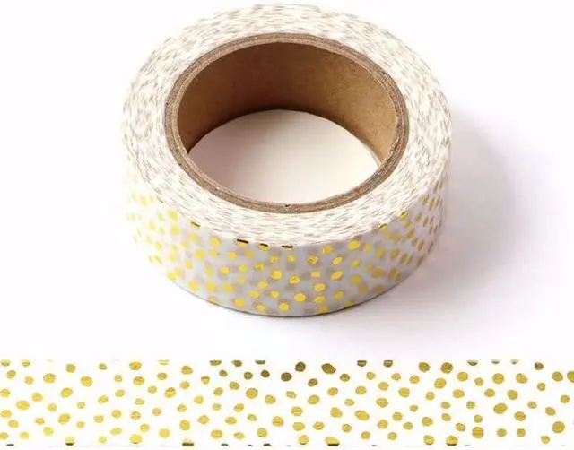 Main image of CIAIJE Wave Foil Dots Washi Tape, 5/8" x 393 Inches (15mm x 10M) Craft Decorative Tape