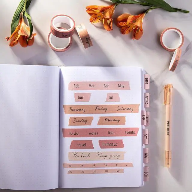 Alt view image 2 of 7 - DIVERSEBEE Pastel Washi Tape Set, 5 Rolls Decorative Scrapbook Tape, Cute Craft Tape, Scrapbooking Bullet Journal Supplies, Bible Journaling, Planner Accessories, Gift Wrap Tape (Planner)