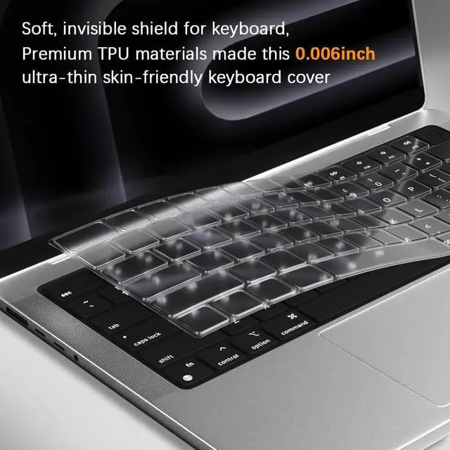 Alt view image 5 of 7 - Keyboard Cover Skin for 2026 MacBook Neo 13 inches A18 Pro | TPU, US/ANSI Layout, Anti-Spill Dust Proof Washable, Keyboard Protector Accessories