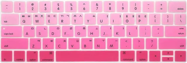 Main image of HRH Korean US Keyboard Cover Skin MacBook Pro Touch Bar 13 15,Ombre Pink | for A1706 A2159 A1989 A1707 A1990 2019 2018 2016 2017,Dust Proof,Waterproof,Durable,Smooth Touch,Keyboard Accessories