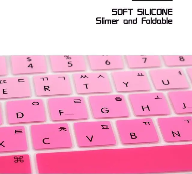 Alt view image 5 of 6 - HRH Korean US Keyboard Cover Skin MacBook Pro Touch Bar 13 15,Ombre Pink | for A1706 A2159 A1989 A1707 A1990 2019 2018 2016 2017,Dust Proof,Waterproof,Durable,Smooth Touch,Keyboard Accessories