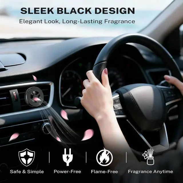 Alt view image 3 of 7 - 1 Pack Car Scent Holder Compatible with Bath & Body Works Refills | Car Fragrance Holder, Air Freshener Vent or Visor Clip, Refillable Diffuser, Easy-Open, Refills Not Included, Classic Black