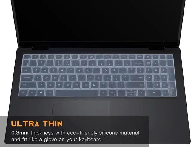 Alt view image 3 of 7 - Keyboard Cover for 2026 2025 Dell 15 Laptop DC15250 DC15255 15.6", Inspiron 15 3510 3520 3511 3515 3525 3530 3535 5510 5515 5518 15.6 / Inspiron 16 5640 5645 Skin -Clear