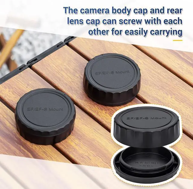 Alt view image 4 of 7 - JJC 2-Pack EF Mount Body Cap Rear Lens Cover for Canon T6 T7 T5 90D 80D 5D | for Canon Rebel T4i T5i T6i T6s T7i T8i XTi XSi SL3 SL2 70D 77D 60D 5D Mark II III IV 6D 7D & More EF Mount Camera and Lens