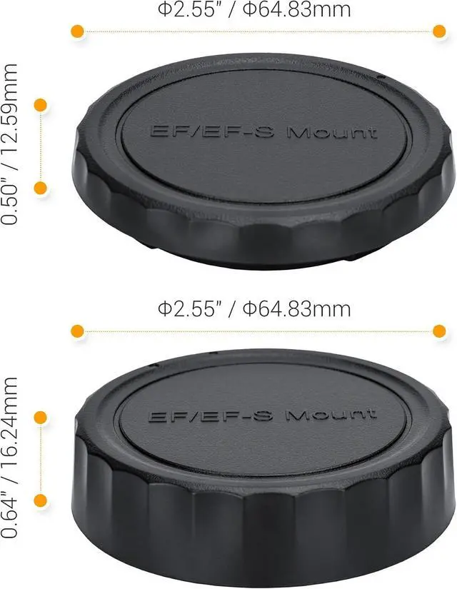 Alt view image 5 of 7 - JJC 2-Pack EF Mount Body Cap Rear Lens Cover for Canon T6 T7 T5 90D 80D 5D | for Canon Rebel T4i T5i T6i T6s T7i T8i XTi XSi SL3 SL2 70D 77D 60D 5D Mark II III IV 6D 7D & More EF Mount Camera and Lens