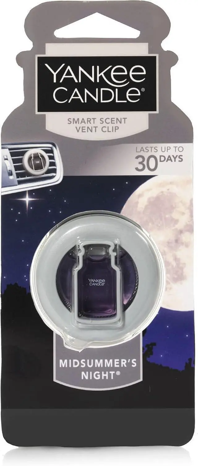 Main image of Yankee Candle Smart Scent Vent Clip Car Air Freshener, Odor Neutralizing Car Fragrance, Midsummer's Night (Pack of 1)