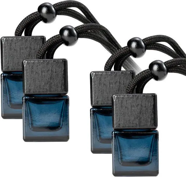 Alt view image 6 of 7 - 4 Pack Empty Hanging Car Air Freshener Bottles, Refillable Essential Oil Diffuser for Car & Office, Aromatherapy Decor Cube
