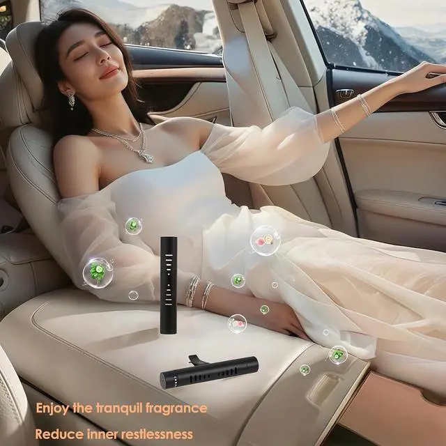 Alt view image 3 of 7 - 2 Pcs Car Air Essential Oil Diffuser Vent Clip Set (Black) | Premium Aluminum Air Freshener Diffuser with 12 Pcs Odorless Refill Sticks Suitable for Cars, Office, Kitchen, and Bedroom
