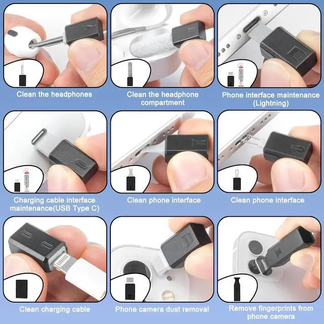 Alt view image 3 of 6 - walrfid Cleaner Kit for AirPod, 12-in-1 Earbud Cleaning Kit | with 30ml Screen Cleaner and Camera Lens Cleaning Pen, Multi-Tool for Charging Case Tablet iPad Phone Charging Port