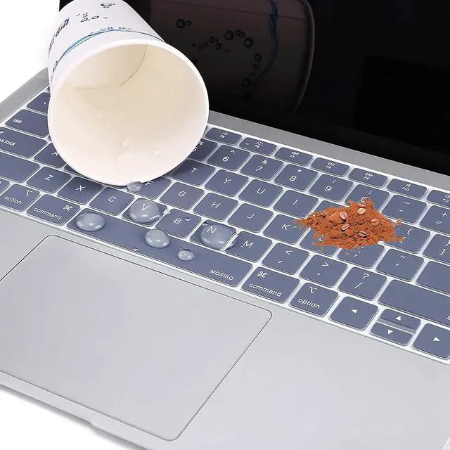 Alt view image 6 of 7 - MOSISO Keyboard Cover, Waterproof Dust-Proof Protective Silicone Skin | Compatible with MacBook Air 13 inch 2019 2018 Release A1932 Retina Display with Touch ID, Lavender Gray