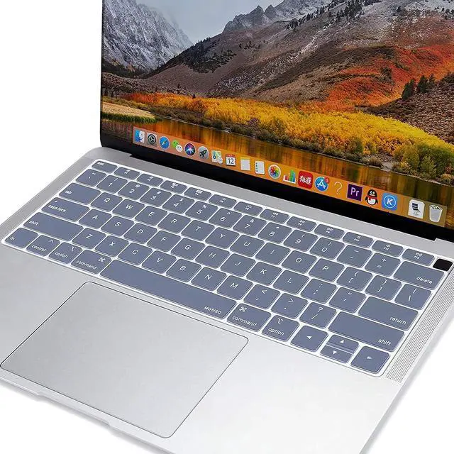 Alt view image 7 of 7 - MOSISO Keyboard Cover, Waterproof Dust-Proof Protective Silicone Skin | Compatible with MacBook Air 13 inch 2019 2018 Release A1932 Retina Display with Touch ID, Lavender Gray