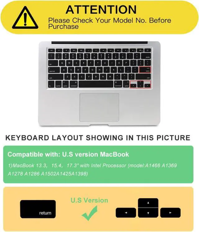 Alt view image 3 of 7 - US Keyboard Cover for MacBook Air 13/Pro 13 15 Ombre Green&Blue | A1369 A1466 A1278 A1286 A1425 A1502 A1398 Old Non-Retina MacBook,Dustproof,Washable,Soft,Key Protection,Keyboard Accessories