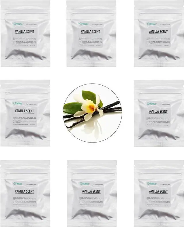 Main image of ORIESSE 32pcs Vanilla Car Air Freshener Vent Clips Refill Fragrance Tablets | 8 Pack 1.7cm/0.7inches Diameters Sweet Vanilla Scented Pads for Car Scents