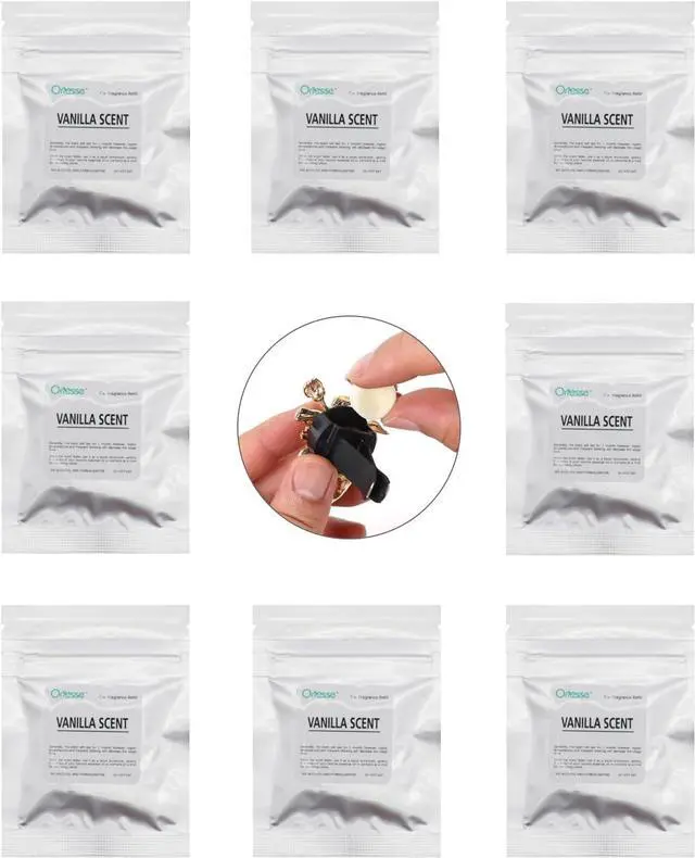 Alt view image 4 of 6 - ORIESSE 32pcs Vanilla Car Air Freshener Vent Clips Refill Fragrance Tablets | 8 Pack 1.7cm/0.7inches Diameters Sweet Vanilla Scented Pads for Car Scents
