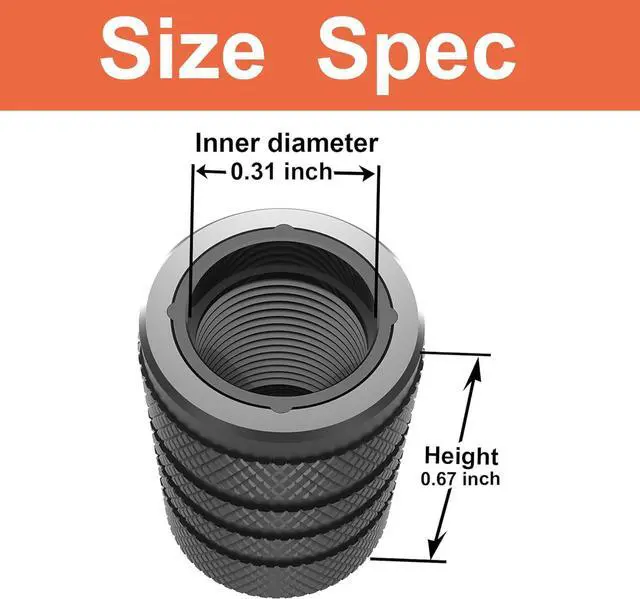Alt view image 4 of 6 - Tire Valve Stem Caps, Black, 6 pcs/Pack, Anodized Aluminum Tire Valve Cap Set, Corrosion Resistant, Universal Stem Covers for Cars Trucks Motorcycles SUVs and Bikes (Black)