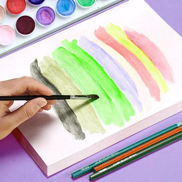 Alt view image 2 of 6 - 64 Sheets Watercolor Paper Bluk, 140lb/300GSM Cold Press Water Color Paper 5 x 7 Inch, Small Off-White Watercolor Drawing Paint Paper for Art Drawing Wedding Cards Supplies