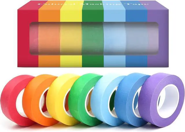 Main image of 7 Rolls Colored Masking Tape0.8" x 16 Yards for Arts and DIY | Colorful Painters Tape for School CraftsPaper Tape for DIY ProjectsVersatile Tape of All Ages, Home & Office Use