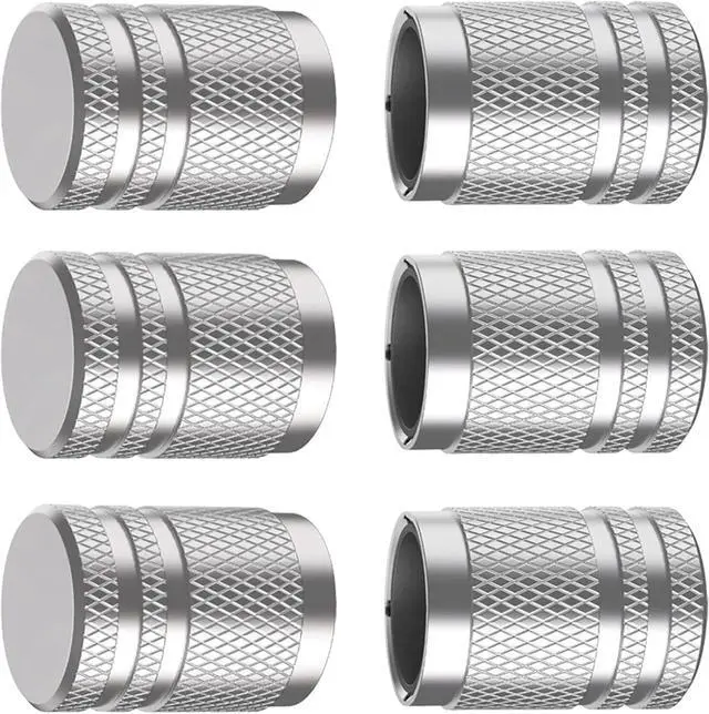 Main image of Tire Valve Stem Caps - (6 pcs), Tire Caps, Tire Valve Caps,Metal Valve Stem Caps, Valve Stem Cap,Universal Fit for Car/Motorcycles/Bikes/Trucks, Anti-Corrosion (Silver)