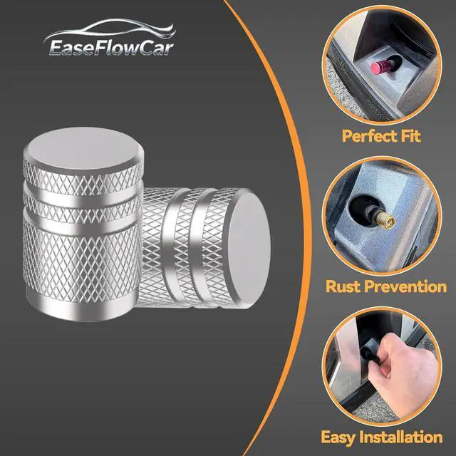 Alt view image 4 of 6 - Tire Valve Stem Caps - (6 pcs), Tire Caps, Tire Valve Caps,Metal Valve Stem Caps, Valve Stem Cap,Universal Fit for Car/Motorcycles/Bikes/Trucks, Anti-Corrosion (Silver)