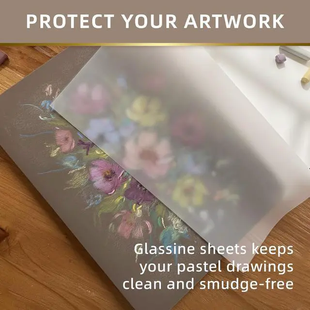 Alt view image 6 of 7 - Somime 5x7 Sanded Pastel Paper Pad, 600gsm 6 Sheets of 6 Assorted Colors | Heavyweight Artist Drawing Paper Pad for Pencils and Soft Oil Charcoal Pastels
