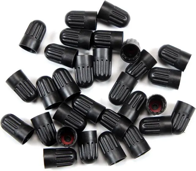 Alt view image 7 of 7 - Dsycar 30 Pack TPMS Tire Valve Stem Caps, Black Plastic Long Stem Caps for TR20008 TPMS Valve Caps with Rubber Gasket