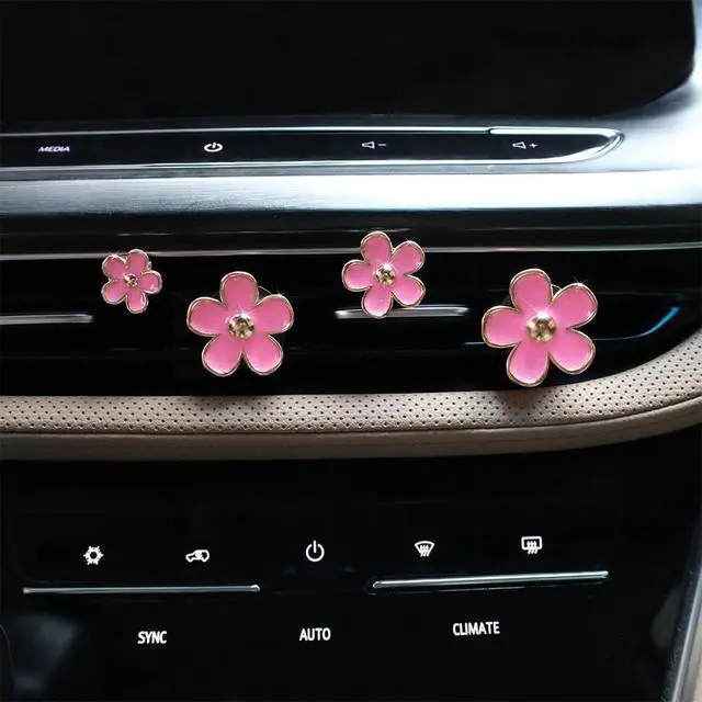 Alt view image 7 of 7 - ORIESSE Pink Car Accessories,Flower Car Air Freshener Vent Clips | 4pcs Girly Daisy Flower Air Vent Clips Car Decor for Women,Lavender Car Scent Decorations,Refillable Clips On Air Freshener